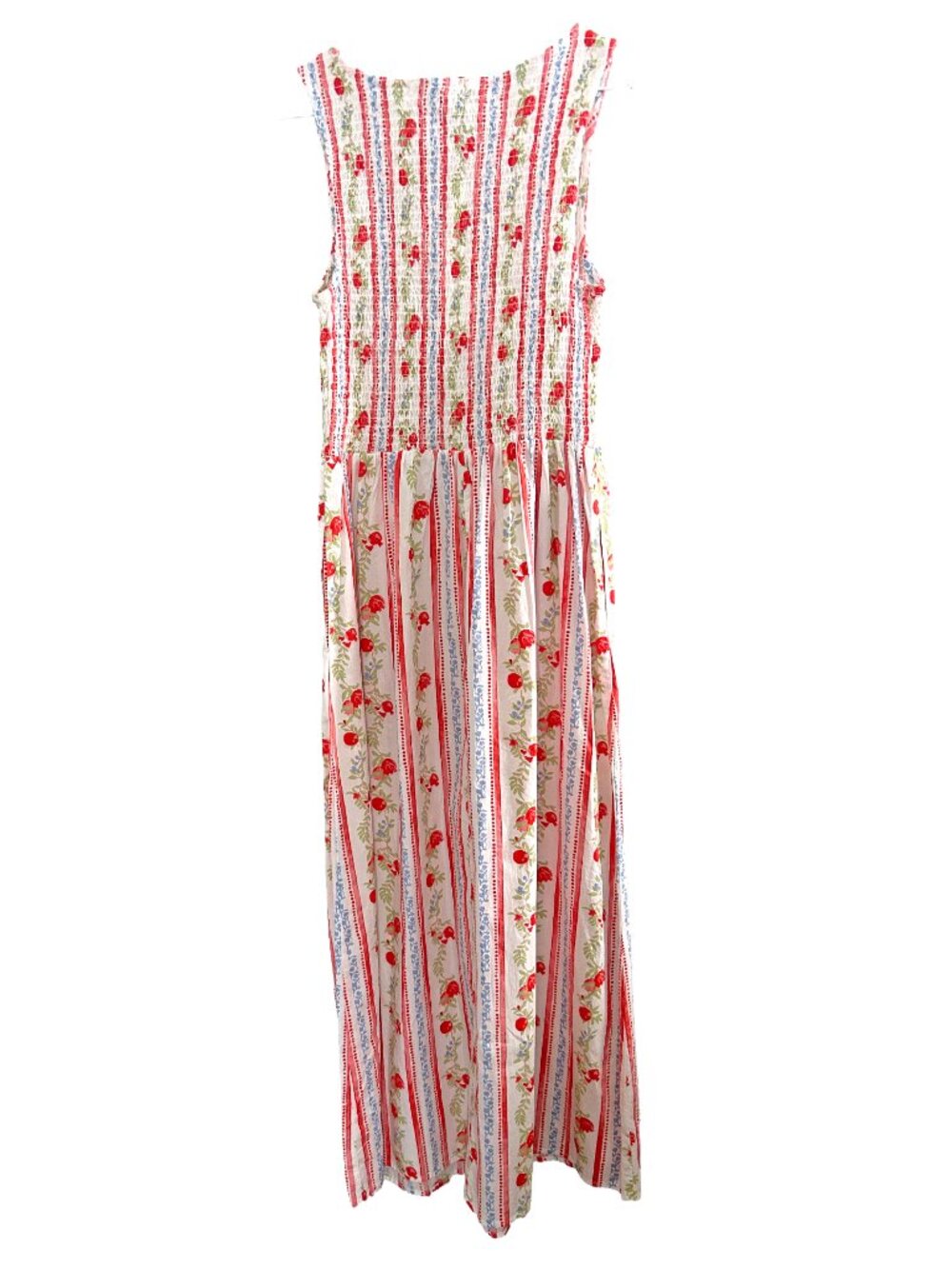 Caroline Constas Pomegranate Smocked Cotton Midi Dress Summer Cottagecore Size S - Picture 5 of 11